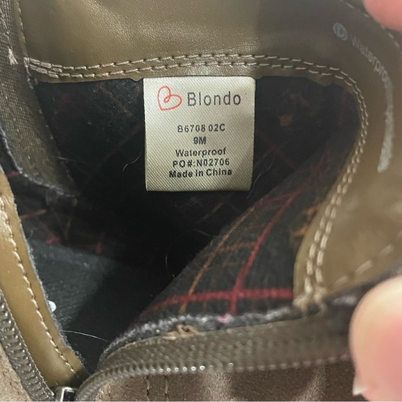 Blondo Valli Waterproof Suede Dark Taupe Zip Up Ankle Booties Women's Size 9 - Picture 10 of 12